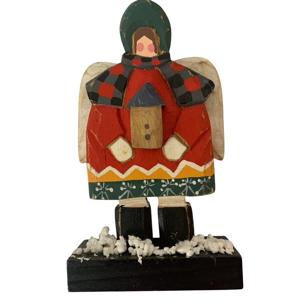 Midwest of Cannon Falls Llona Steelhammer Wooden Figure Angel  Primitive 7” Tall
